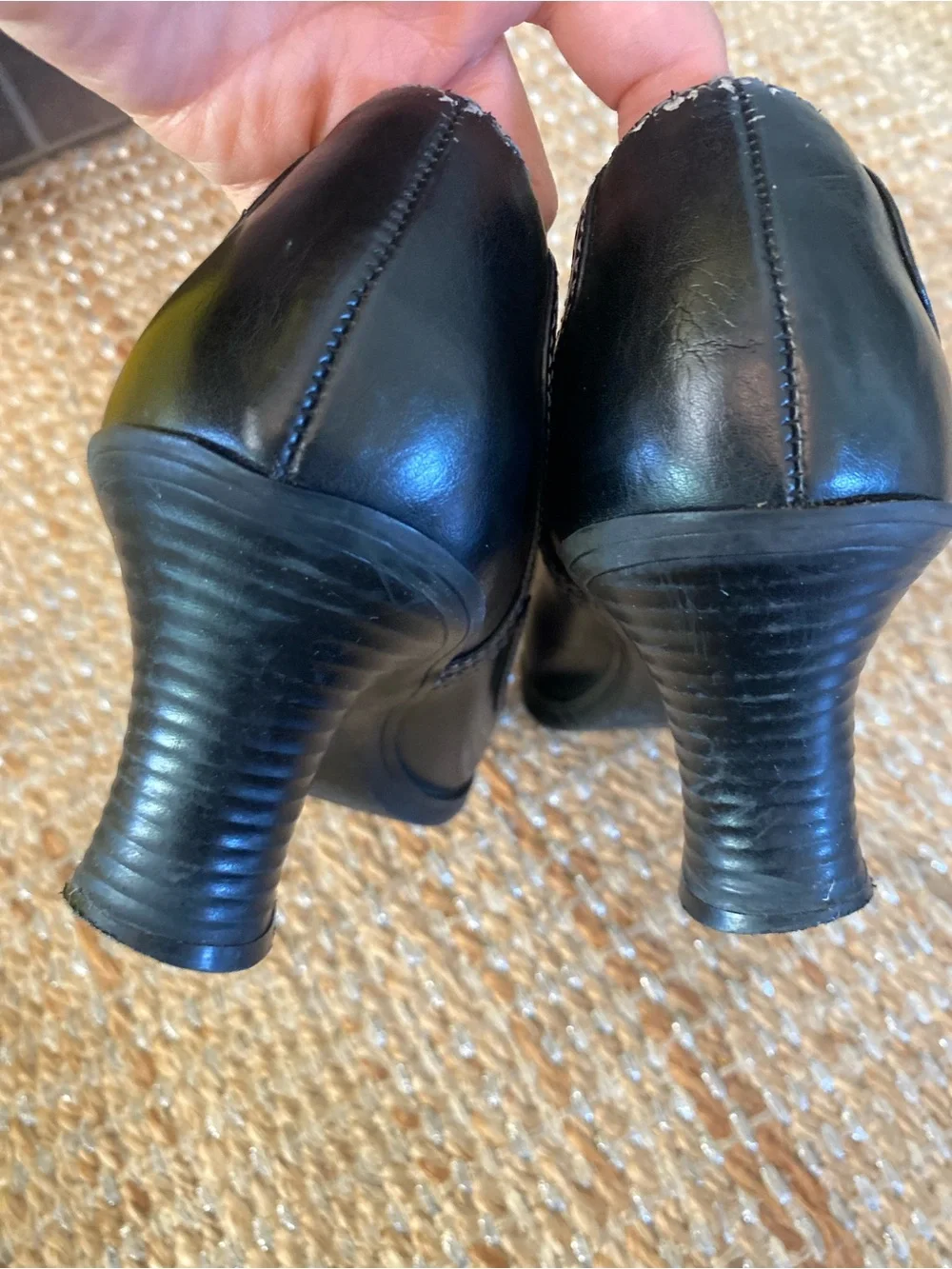 Vintage Y2K Mudd Chunky Heel Oxfords Black Lace Up Pumps Whimsygoth Grunge SZ 7
